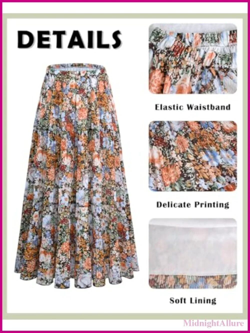Chiffon Pleated Maxi Skirt Elastic High Waisted Boho A-Line Flowy Long Skirt